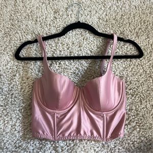 Victoria’s Secret pink satin corset bra top